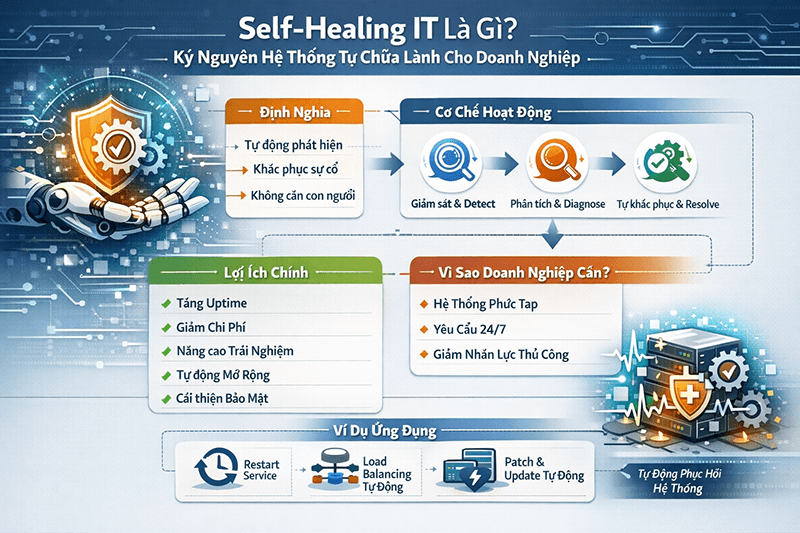 Self-Healing IT Là Gì? Kỷ Nguyên Hệ Thống Tự Chữa Lành Cho Doanh Nghiệp